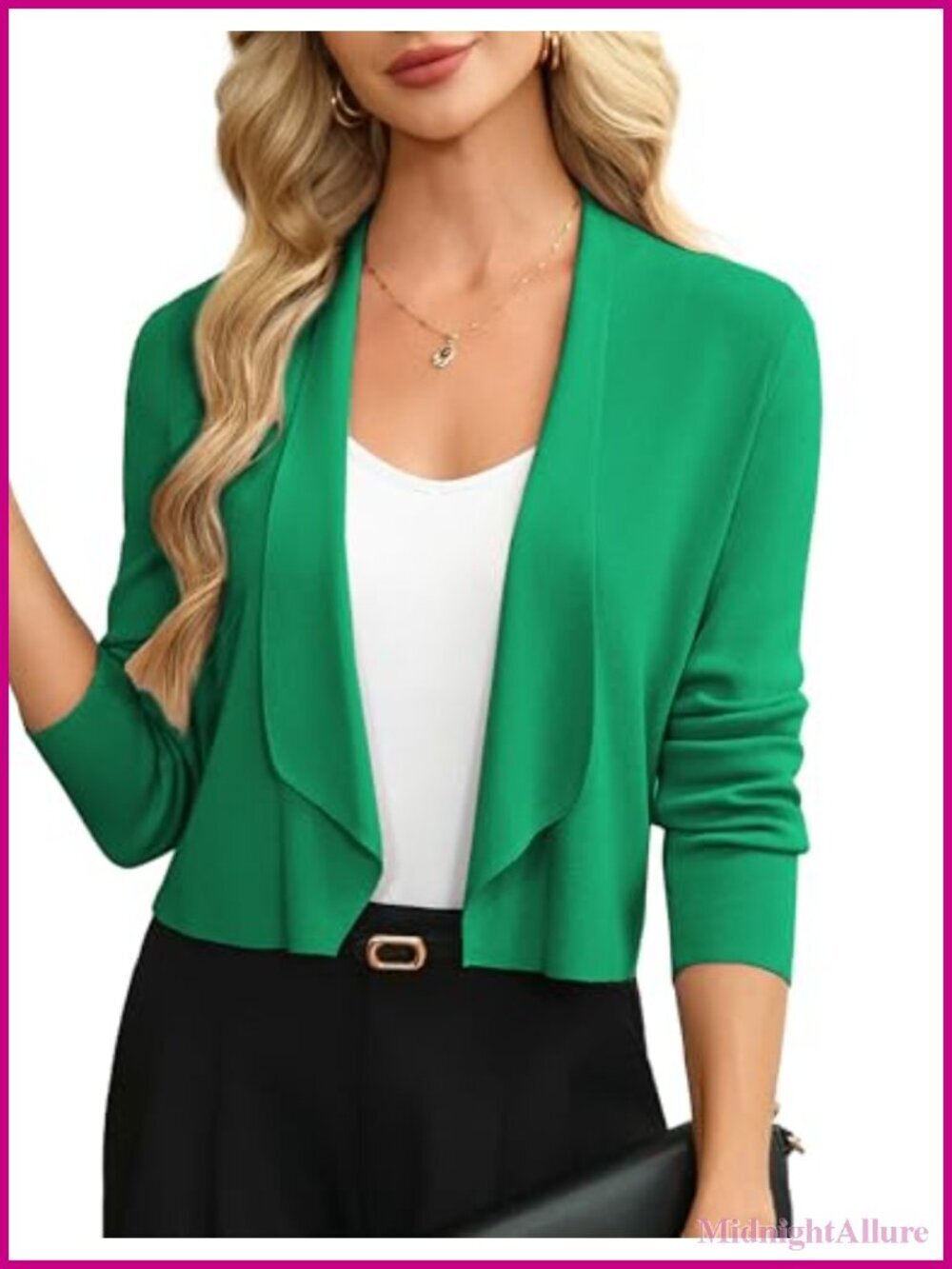 Cropped Sweater Blazer Lightweight Cardigan Bolero Shrug